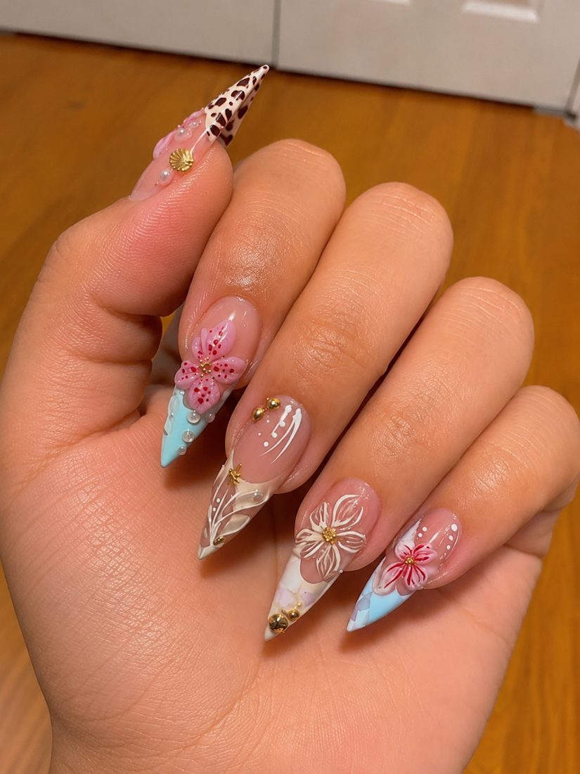 Custom nail art colours and designs